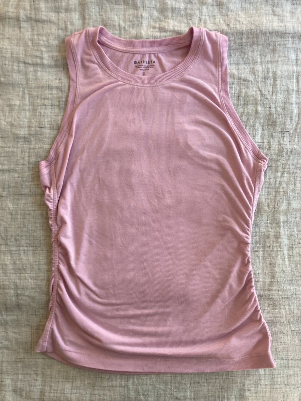 Athleta With Ease Cinch Tank Begonia Pink Size S EUC